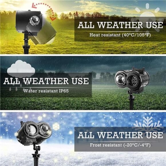 Halloween Christmas Projector Lights Outdoor, 2-in-1 LED Christmas Snowflake - Picture 6 of 6